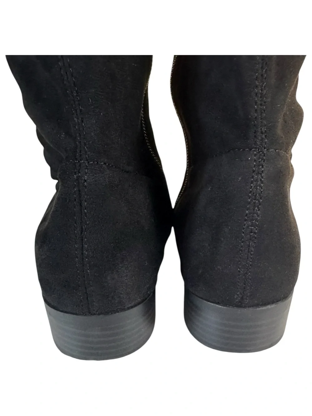 A New Day Black Faux Suede Over the Knee Boots Tie Back Size 8